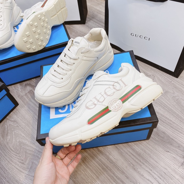 Giày thể thao sneaker gc phối chữ kẻ ngang fullbox bill túi giấy