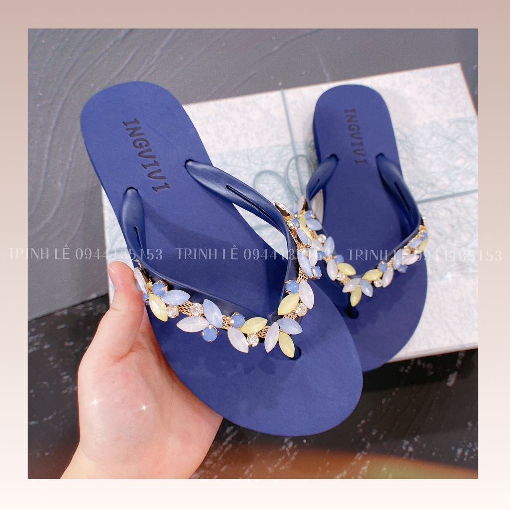 Dép xỏ ngón, tông nữ đính đá Quảng Châu Qybaby 004 - TRINH LÊ SHOP