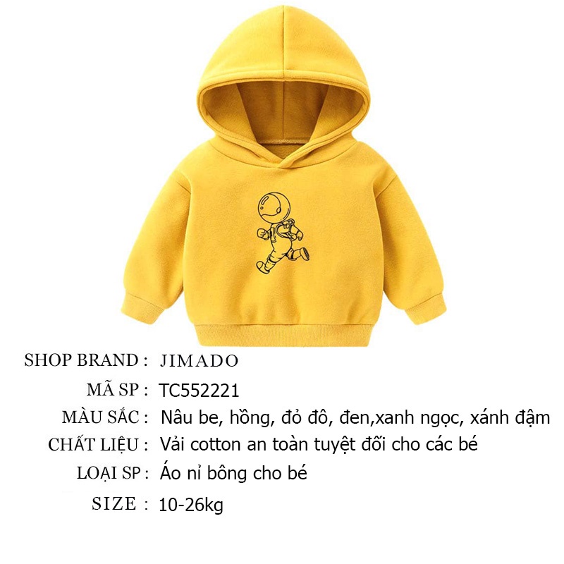 Áo nỉ cho bé gái bé trai áo nỉ bông hoodie dài tay có mũ hàng quảng châu cao cấp không bai xù mịn đẹp JIMADO TC552221