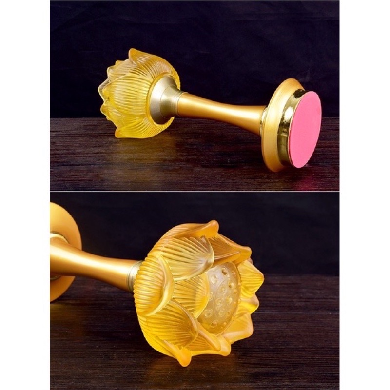 Đèn Thờ Hoa Sen Lưu Ly 1 Bông, Cặp Đèn Thờ Lưu Ly Hoa Sen