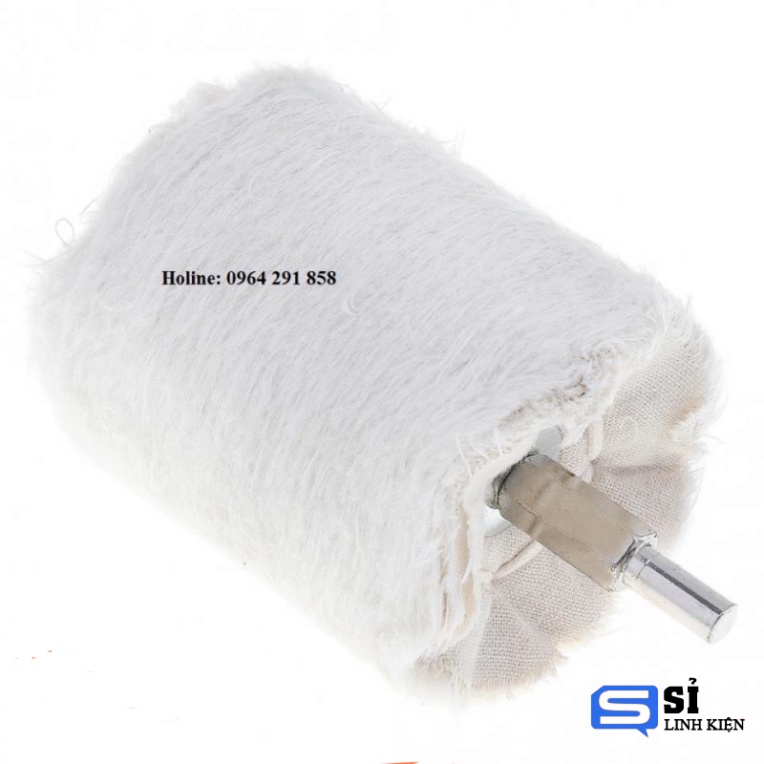 Vải bông đánh bóng hình tròn 65mm trục 6mm dành cho máy khoan, máy khoan pin hay máy mài khuôn thẳng