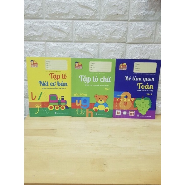 Set 10 quyển tập tô nét cơ bản và chữ số cho bé vào lớp 1/ Tặng kèm 2 viết chì, tẩy, gọt ch