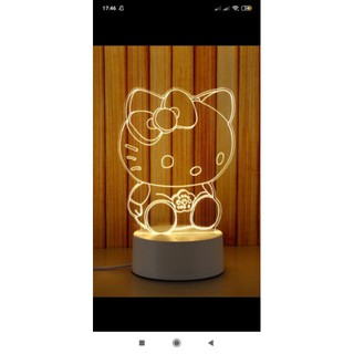 Đèn Ngủ 3D HÌnh Hello Kitty