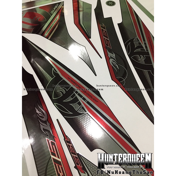 Tem rời dán xe Exiter 135 đen (2011-2014). LC chất liệu crom cao cấp