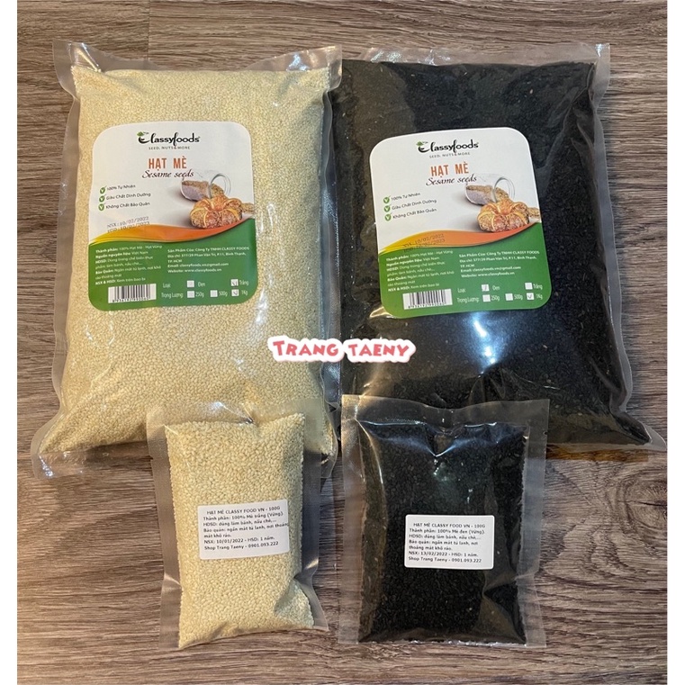 Hạt mè đen trắng Classy foods 100g (Tách từ túi 1kg)