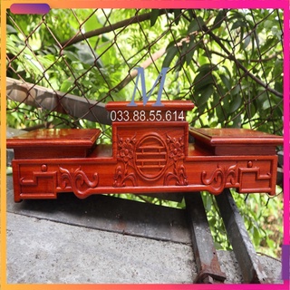 Tam sơn cuốn thư kê bát hương gỗ hương mặt 25,30cm