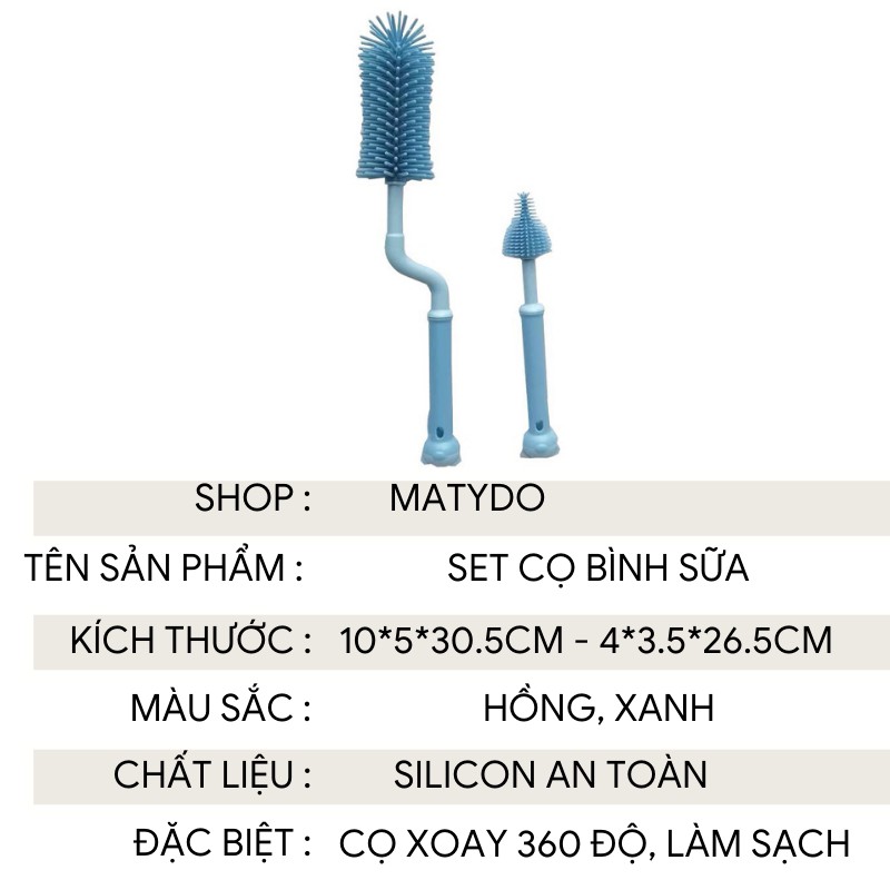 Cọ rửa bình sữa và núm ty MATYDO mềm mại an toàn cao cấp CB01