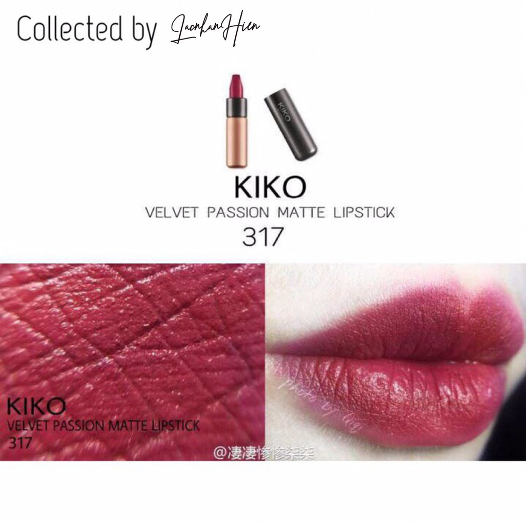 [Đỏ rượu 317] SON LÌ KIKO MILANO ❤ KIKO MILANO VELVET PASSION MATTE LIPSTICK WINE