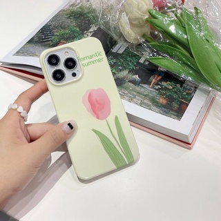 Ốp Điện Thoại Cứng Họa Tiết Hoa Tulip Cho IPhone X Xs Xr Xsmax 11 11Pro 11ProMax 12 12Pro 12ProMax 13 13Pro 13ProMax