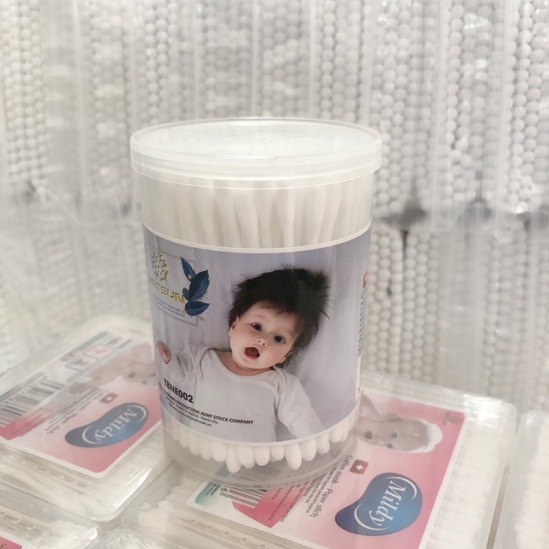 Tăm bông trẻ em Vietsun kháng khuẩn  cho bé sơ sinh ngoáy tai, mũi vệ sinh mắt an toàn