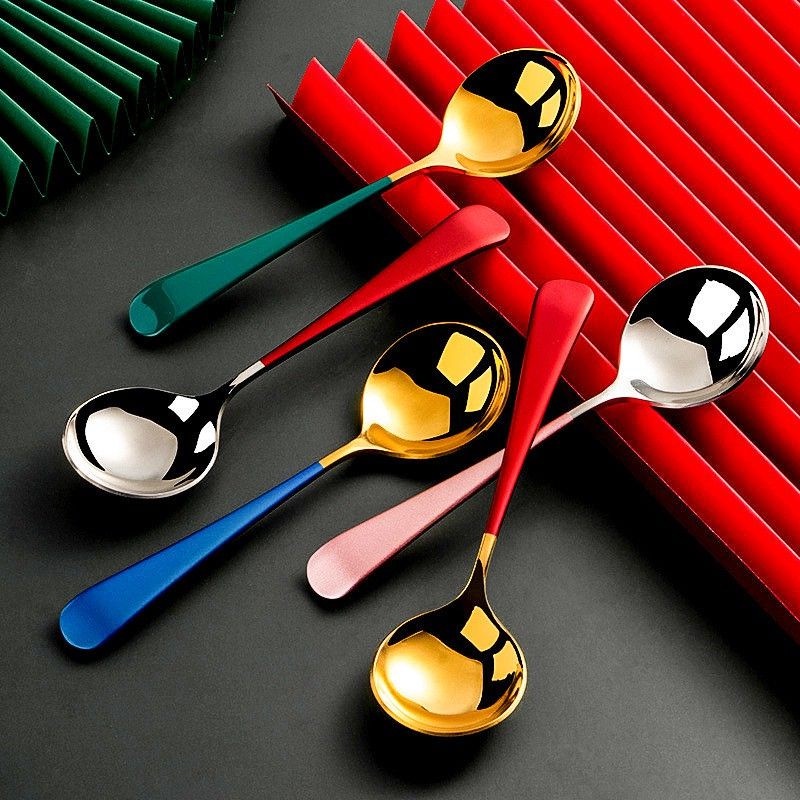 SET 5 MUỖNG MẠ VÀNG CAO CẤP CHẤT LIỆU INOX 304 KHÔNG GỈ CÓ LỚP MẠ VÀNG SANG TRỌNG SIÊU SANG