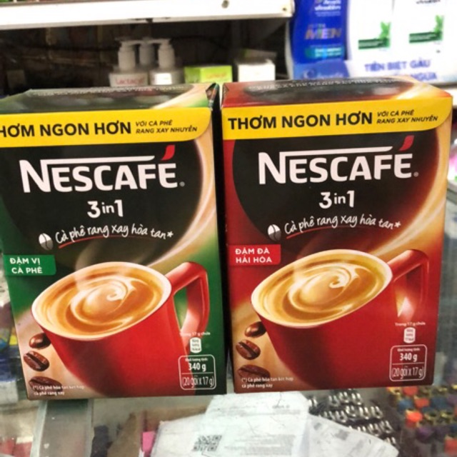 Cà Phê Hoà Tan Nescafe 3in1 hộp (20 gói x 17g)