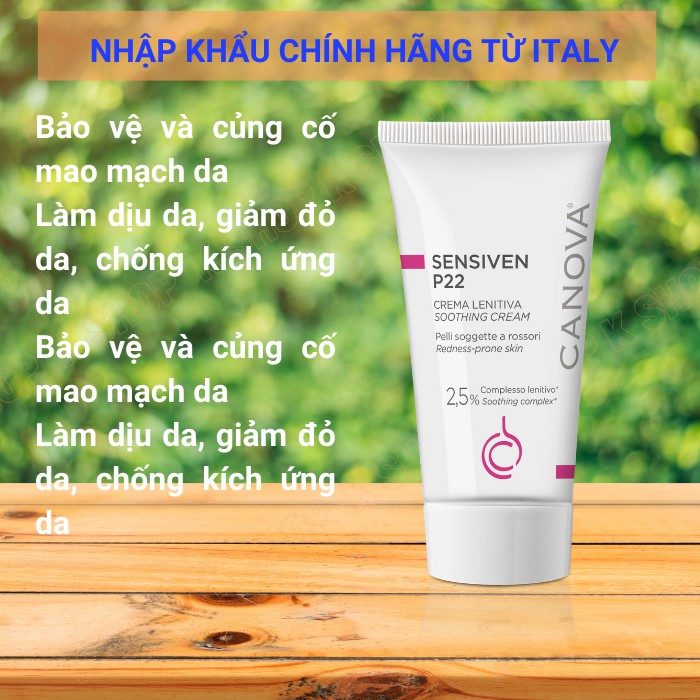 Kem dưỡng da dịu nhẹ chống kích ứng đỏ da cho da nhạy cảm CANOVA SENSIVEN P22 giảm nhăn và ngăn ngừa lão hóa - Nhập Ý | BigBuy360 - bigbuy360.vn
