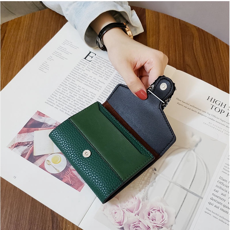 Ví Nữ Ngắn Gập Làm Ba Thời Trang