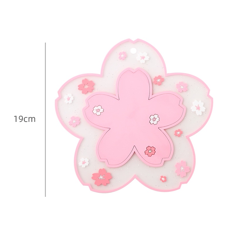 Tấm lót ly hình cách nhiệt chống thấm nước Lót Ly, Lót Đĩa, Lót Nồi chất Liệu Cotton,Hồng những bông hoa Xinh Xắn Tấm Lót Bàn