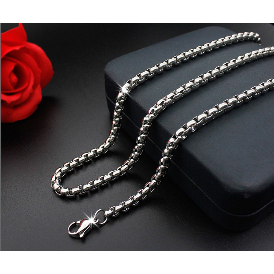 Dây chuyền thời trang nam kiểu mắt xích( dày 2.5 li dài 50 cm)bằng thép Tittan cao cấp D65