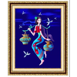 Tranh đính đá Nổi kim cương ABC Cô Gái Dân Tộc Q0388