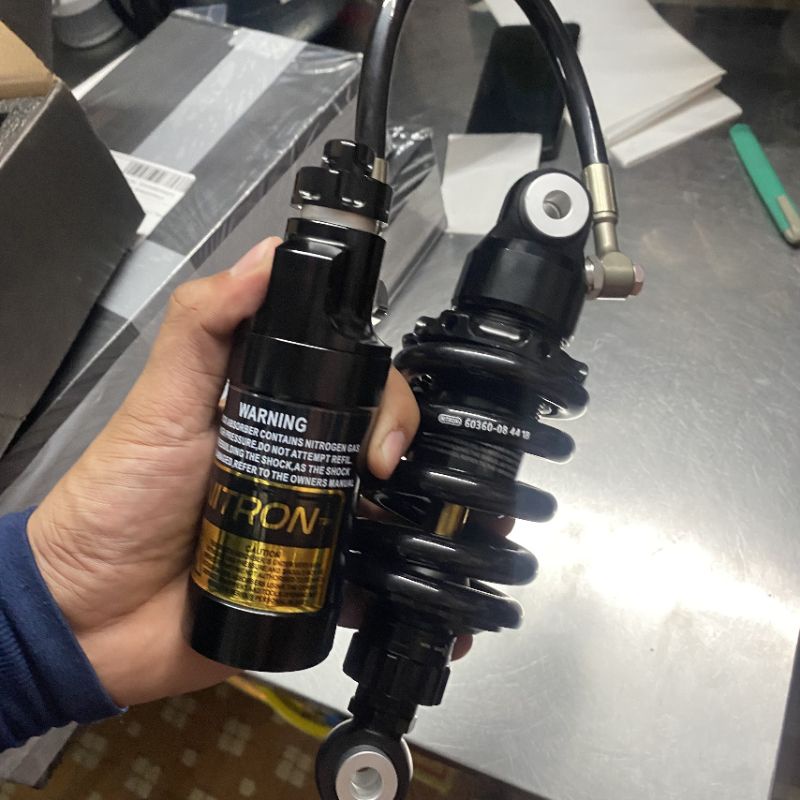 Phuộc nhún sau Nitron Full đen bình dầu cho Ex 135 Ex 150 Ex 155 ...