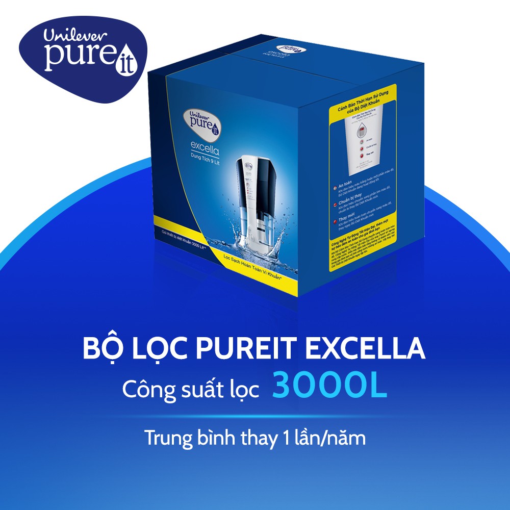 [Mã ELHA22 giảm 5% đơn 300K] Bộ Lọc Thay Thế Unilever Pureit Excella 9L