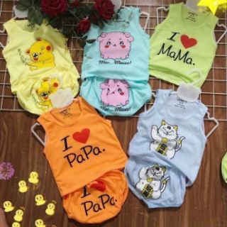 (Tặng Quần Đùi) SET 5 BỘ CHÍP BÉ TRAI, BÉ GÁI