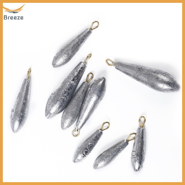 breeze Raindrop  Streamlined  Shape Fishing  Weights Fishing Lead Sinker For Bottom Fishing Sea Fishing