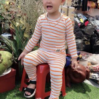 Bộ HM kẻ dài tay cho bé