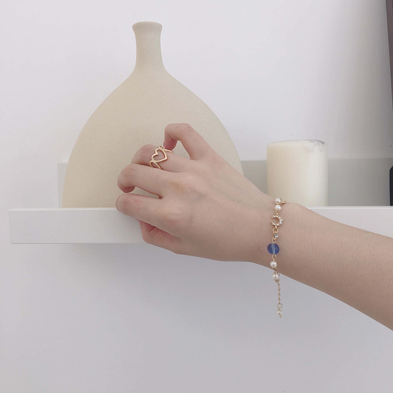 Vòng Đeo Tay Hình Bông Hoa Đính Ngọc Trai Giả Xinh Xắn