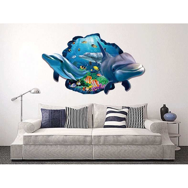 Bộ sưu tập tranh dán 3D sáng tạo hình lỗ hổng trên tường, Sticker trang trí giá rẻ