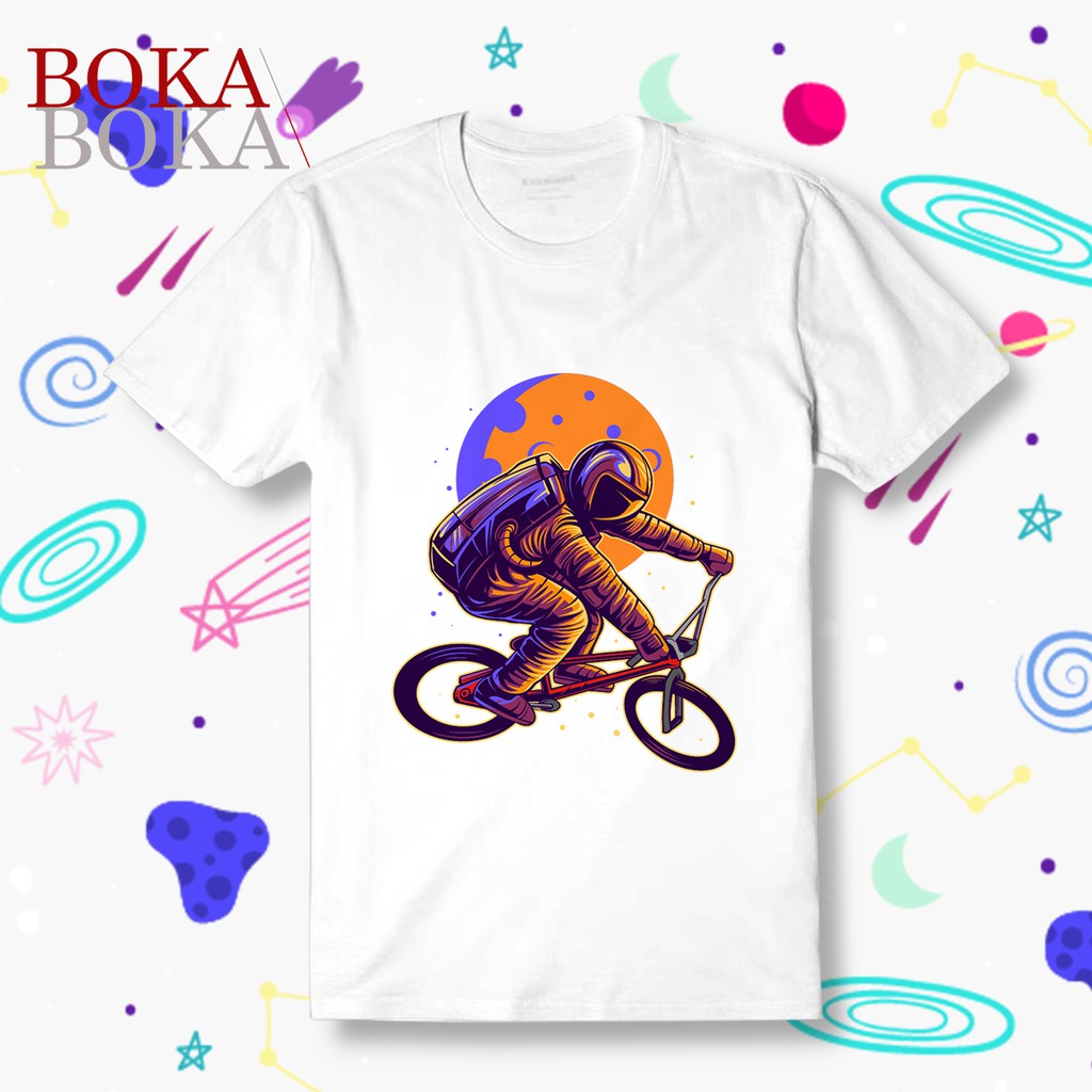 Áo thun Cotton Trắng Unisex Nam Nữ Không Gian OuterSpace 2