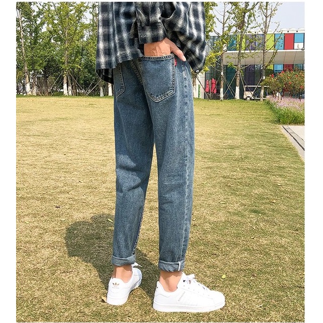 Quần jean bò baggy nam nữ ống suông rộng Unisex hàng Quảng Châu phong cách Hàn Quốc sành điệu style năm 2021 TS10 | BigBuy360 - bigbuy360.vn