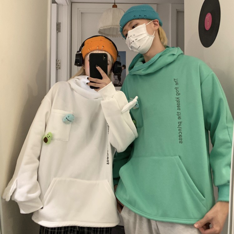 Áo Hoodie Lông Cừu Kiểu Dáng Chú Ếch Vui Nhộn Phong Cách Hàn Quốc