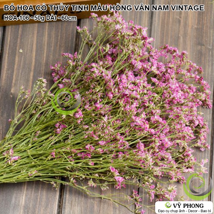 BÓ HOA CỎ THỦY TINH HỒNG VÂN NAM KHÔ BÓ ~50g VINTAGE DECOR TRANG TRÍ NHÀ CỬA ĐẠO CỤ CHỤP ẢNH SẢN PHẨM INS HOA-106