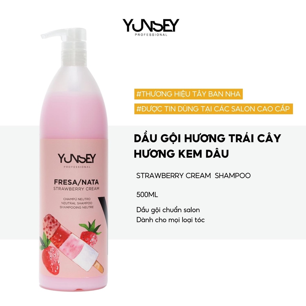 Dầu gội Yunsey Hương Kem Dâu dành cho tóc 1000ml