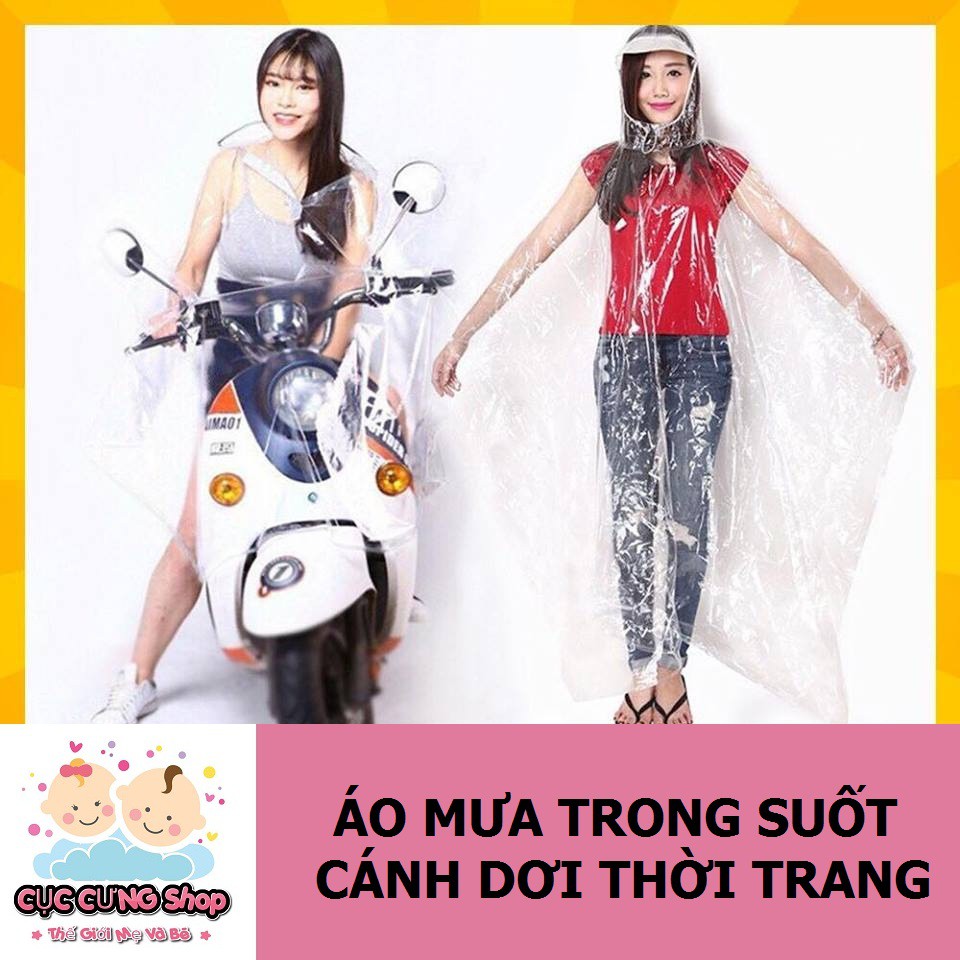 Áo mưa trong suốt thời trang chất liệu dày dặn