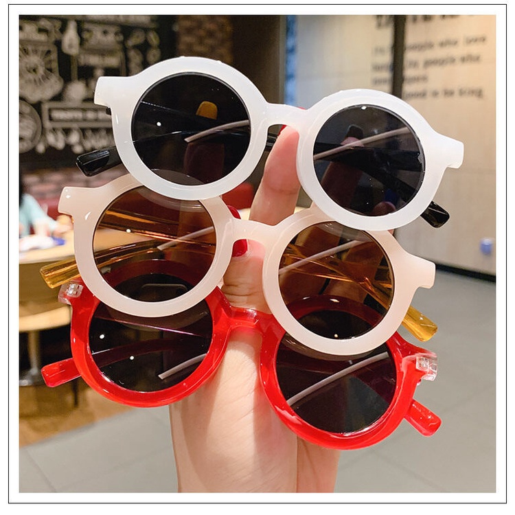 Kính Chống Nắng PTQ Gọng Tròn Phong Cách Hàn Quốc Thời Trang Cho Bé Gái