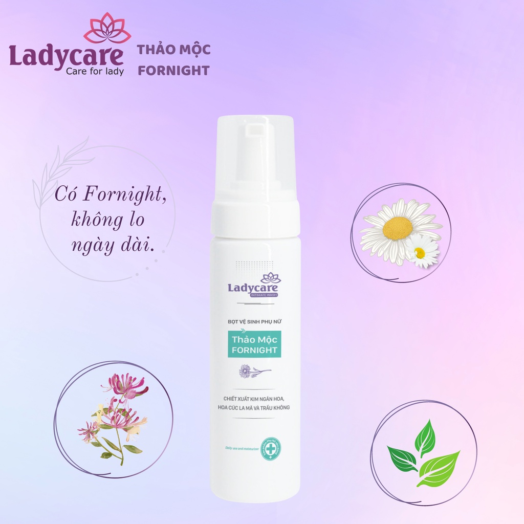 Bọt Vệ Sinh Ladycare Thảo Mộc Fornight 190ml (Tặng bọt vệ sinh Ladysofts 100ml date 09/2022)