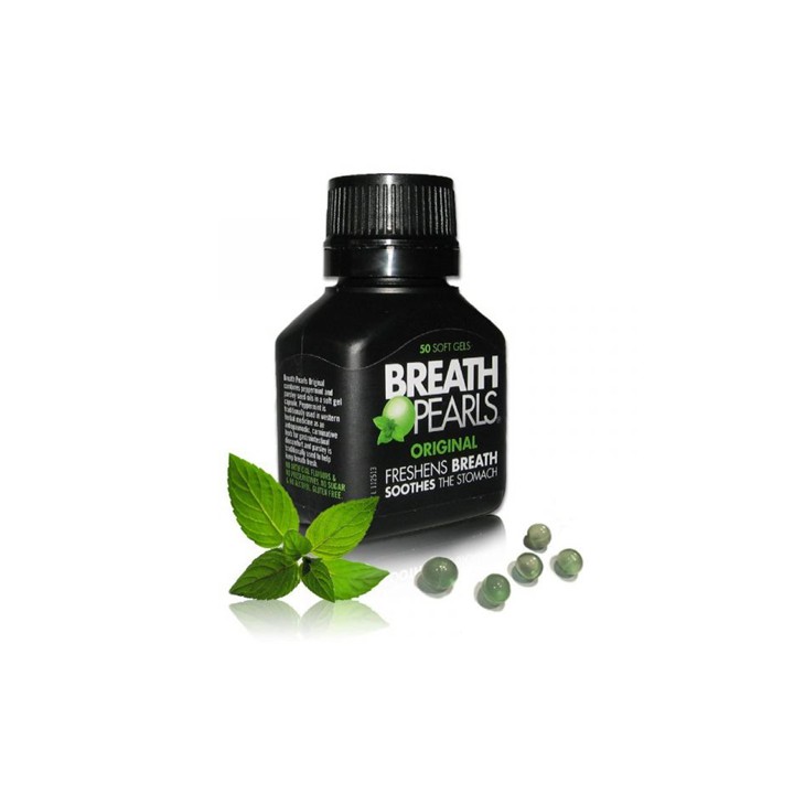 Viên uống thơm miệng Breath Pearls, lọ 50 viên, khử mùi hôi miệng