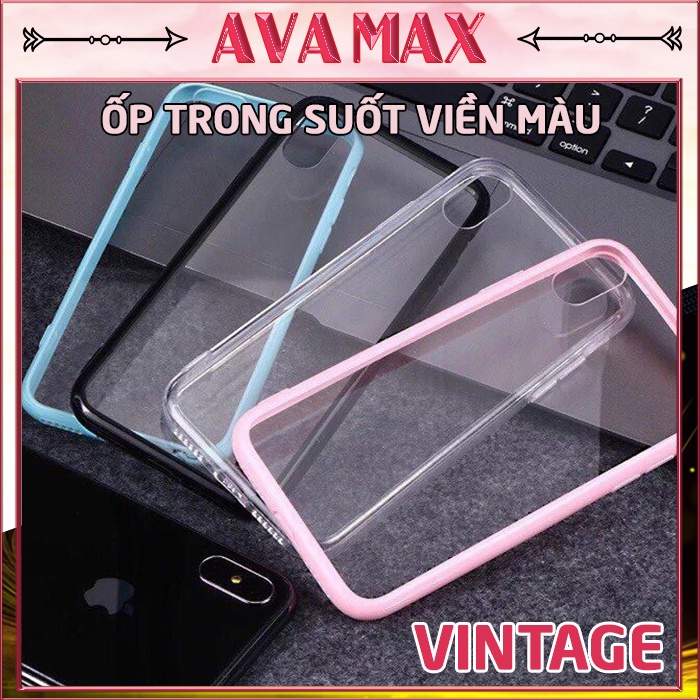 Ốp Lưng iPhone Trong Suốt Viền Màu Vintage 6/6plus/6s/6splus/7/7plus/8/8plus/x/xr/xs/11/12/pro/max/plus/promax