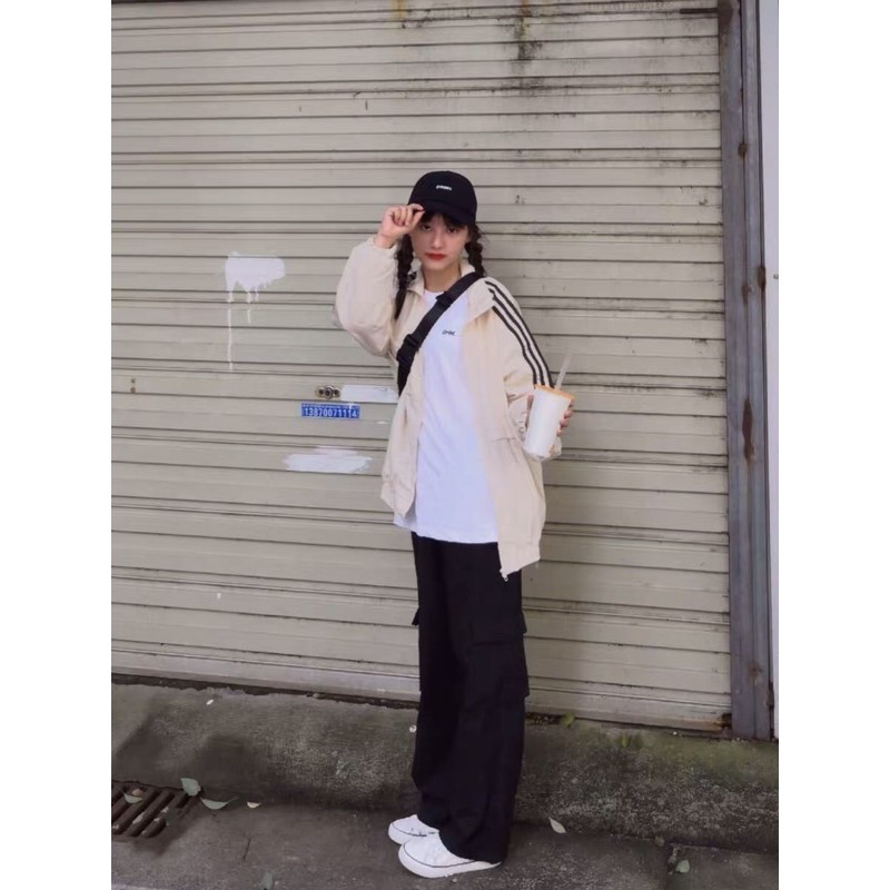 AS2_Áo khoác gió (bomber) basic 2 sọc 2 lớp ulzzang | BigBuy360 - bigbuy360.vn