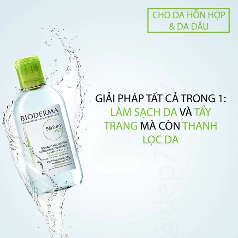 Nước tẩy trang Bioderma Sebium H2O 100ml dịu nhẹ