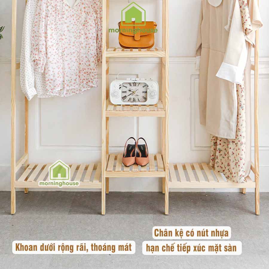 Kệ Treo Quần Áo Morning House- Tủ Treo Quần Áo 3 Khoang 135x150 cm.