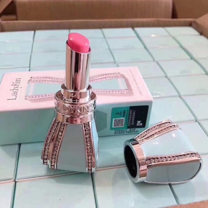 Son dưỡng Ladykin One Touch Bling Glow Lipstick nơ xanh