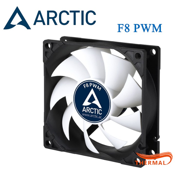 Quạt Fan case 8cm Arctic F8 PWM (Trắng/Đen) - Sản phẩm cao cấp, độ ồn thấp, quạt 8cm nhỏ gọn