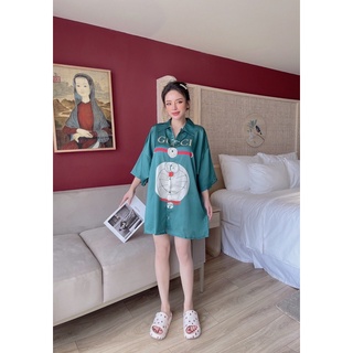 Đầm lụa cổ sơ mi latin cao cấp siêu xinh