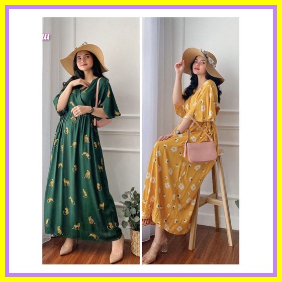 Đầm Kimono Thiết Kế Thoải Mái Thời Trang Cho Phụ Nữ Mang Thai Đầm Cánh Dơi Buthainaa Kareen Chất Liệu Rayon Thân Thiện Với Môi Trường Cho Mẹ Bầu