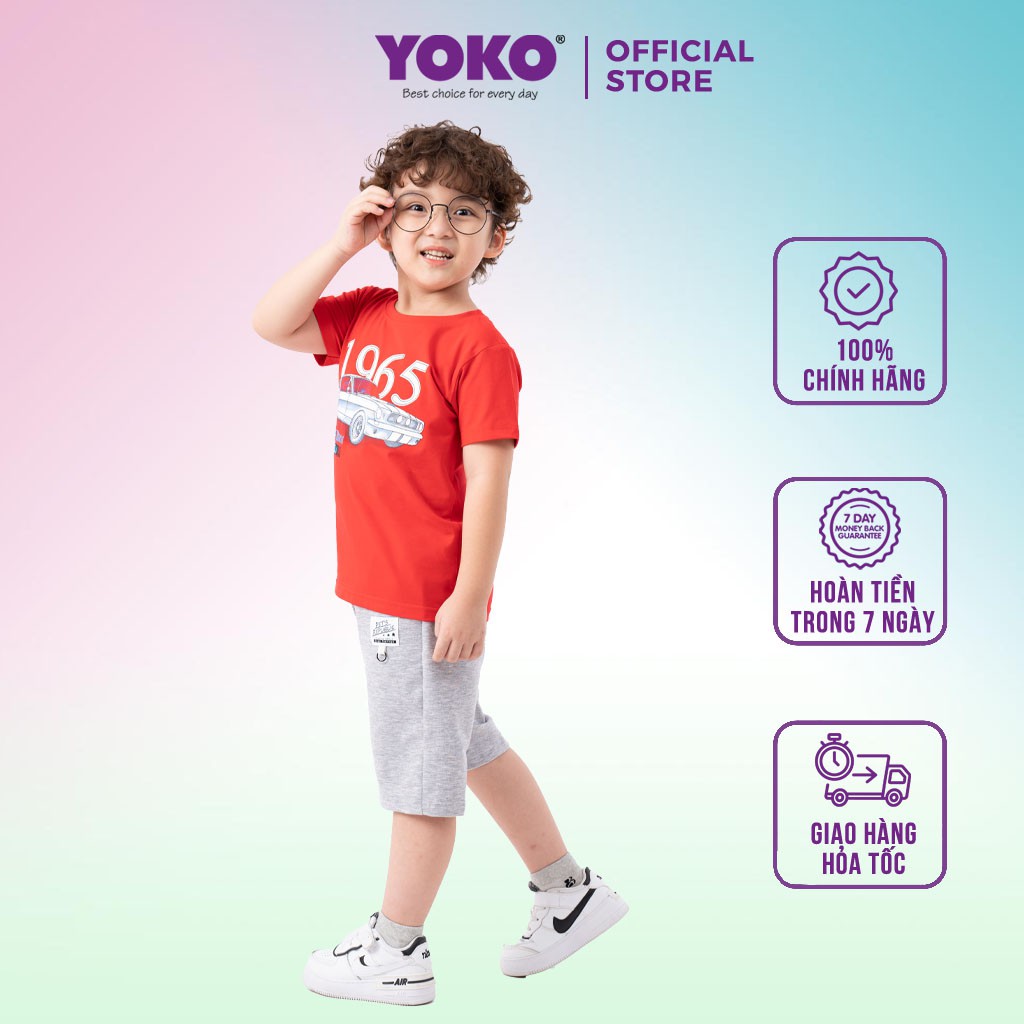 Bộ Quần Áo Thun Bé Trai Tay Ngắn Quần Da Cá (6-9 Tuổi) YOKO KID’S FASHION 20421T