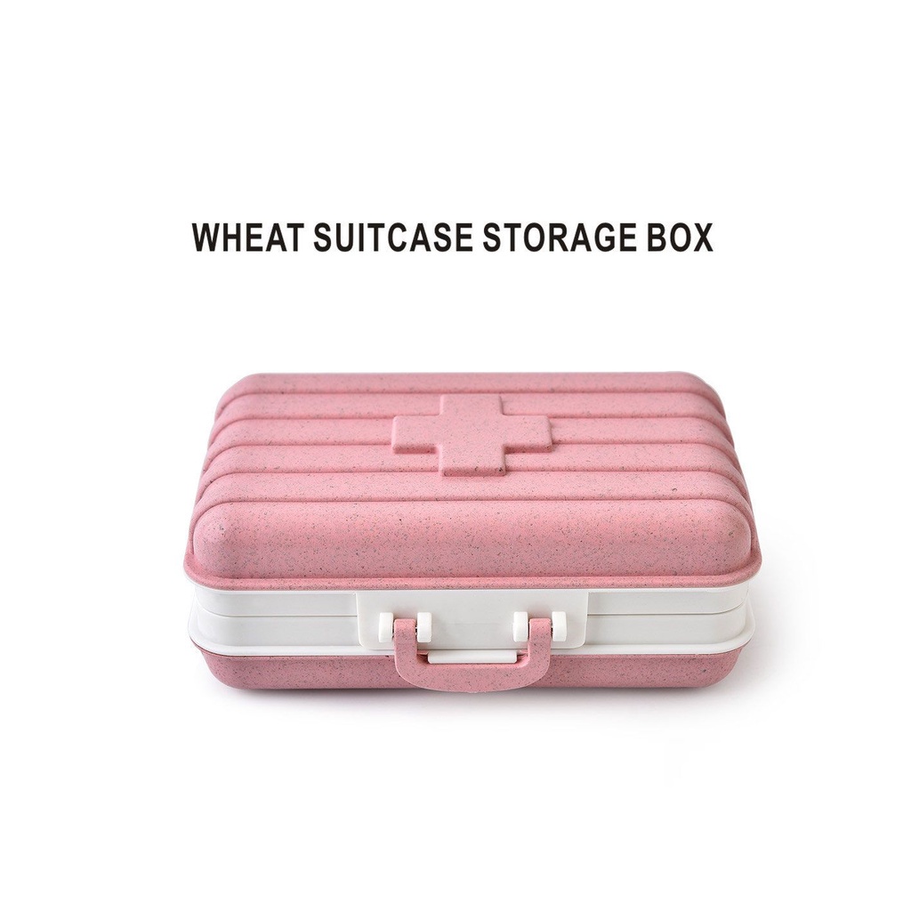 Hộp Đựng Thuốc Mini Hình Vali Bằng Nhựa Tiện Dụng Mang Theo Du Lịch