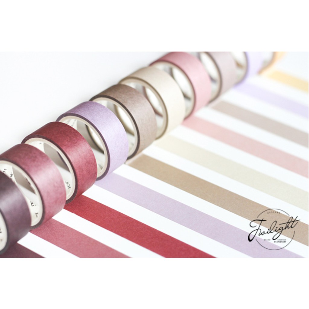 [SALE XẢ HÀNG] Sâu Nery - SN50 - Set 12 cuộn băng keo trang trí Washi Tape_TWILIGHT