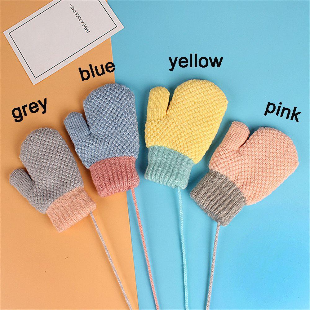 WATTLE Găng Tay Đan Len Dày Kiểu Hoạt Hình Dễ Thương Cho Bé 2-6 Tuổi