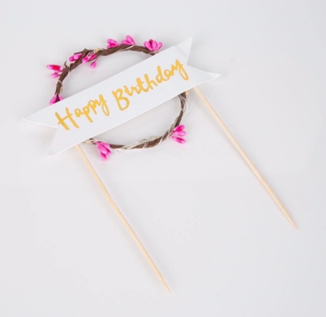 QUE CẮM BÁNH SINH NHẬT HAPPY BIRTHDAY - TAG Cắm bánh sinh nhật phát sáng